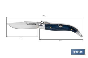 Classic clip point pocket knife | Blade size: 8cm | Stainless-steel blade | Pressed wood handle | Brown - Cofan